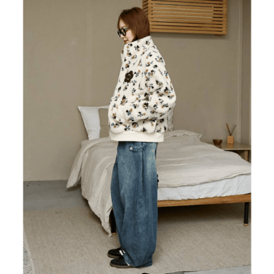 【 MARY QUANT × PUBLUX 】別注滿版花朵毛絨外套10