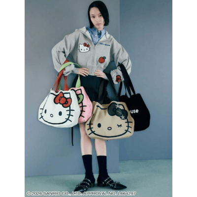 【sanrio house 】Hello Kitty 臉型托特包1