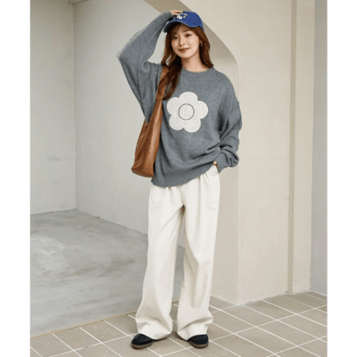 【 MARY QUANT × PUBLUX 】別注蕾絲雛菊拼接寬鬆針織8
