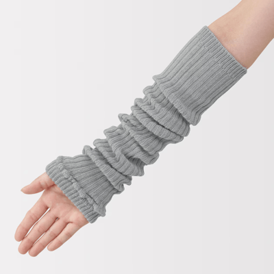 【日本MUJI 】保暖棉質 兩用保暖套（可當護腿套或手套，含羊毛成分）2