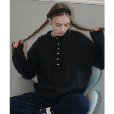 【 Birthday room 】羊毛感亨利領上衣 (Wool Touch Henry PO)1