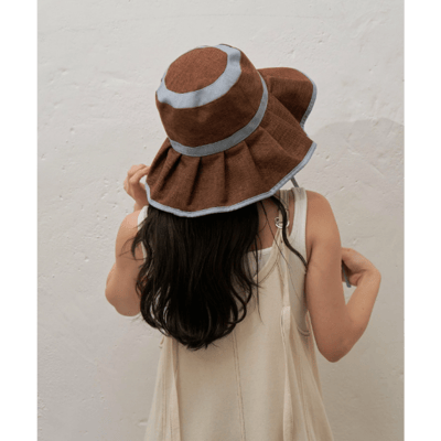 【 CIAOPANIC TYPY 】抗 UV 可摺疊黃麻荷葉邊遮陽帽1