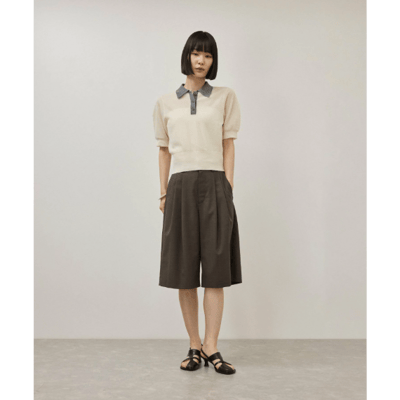 【 sellADAM ET ROPE' FEMME 】【定番】苧麻針織 POLO 衫9
