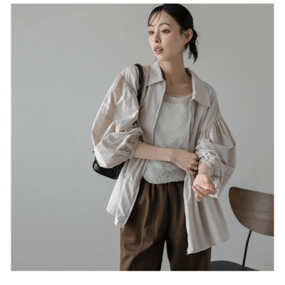 【日本 AMELY】ペプラム泡泡袖輕外套 雙拉鍊設計 女性化寬版剪裁5