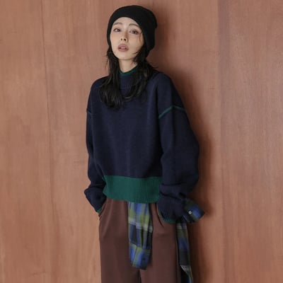 【日本 直送 】雙面穿 2-way 撞色設計 針織上衣5