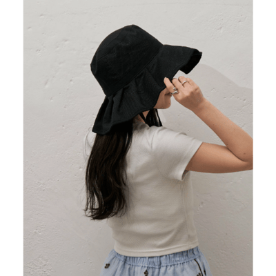 【 CIAOPANIC TYPY 】抗 UV 可摺疊黃麻荷葉邊遮陽帽7