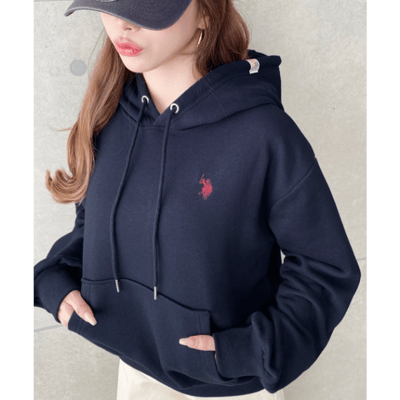 【 U.S. POLO ASSN 】經典刺繡短版連帽外套6