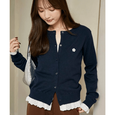 【 MARY QUANT × PUBLUX 】別注蕾絲拼接針織開襟衫6