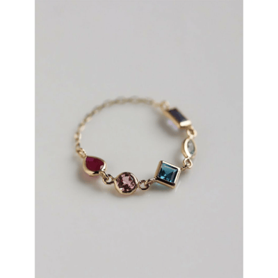 【 cui-cui 】K10 五色天然寶石鍊戒3