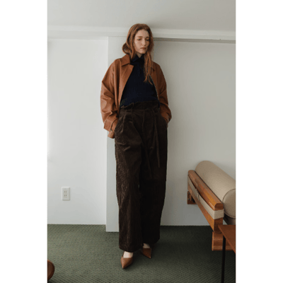 【 tento 】Wide-Leg Corduroy Pants｜高腰寬版燈芯絨長褲8