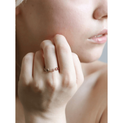 【 cui-cui 】K10 五色天然寶石鍊戒5