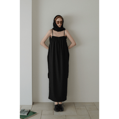 【 tento 】TENTO｜Belted Cocoon Dress 腰帶繭型細肩帶洋裝7