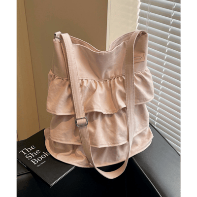 【 ninon 】層次感荷葉邊手提包6