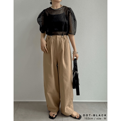 【 Re:EDIT 】透膚澎袖歐根紗上衣7