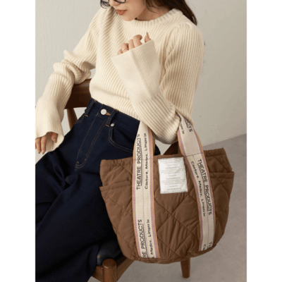 【THEATRE PRODUCTS 限定聯名 】緹花織帶絎縫水桶托特包6