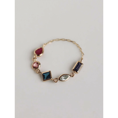 【 cui-cui 】K10 五色天然寶石鍊戒2