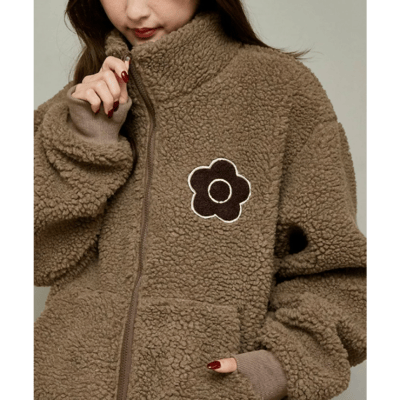 【 MARY QUANT × PUBLUX 】別注滿版花朵毛絨外套1