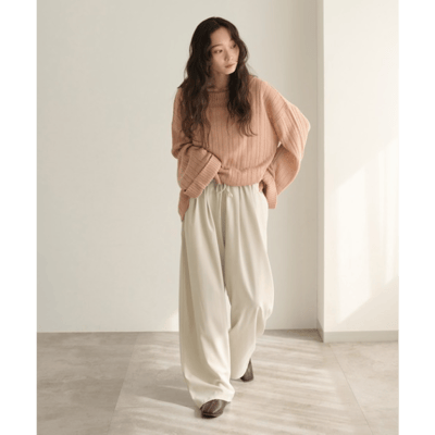 【apres jour clair】繭型抽繩休閒褲9