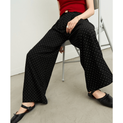 【 Lutim by u 】點點雙褶寬褲2