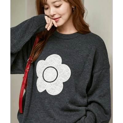 【 MARY QUANT × PUBLUX 】別注蕾絲雛菊拼接寬鬆針織9