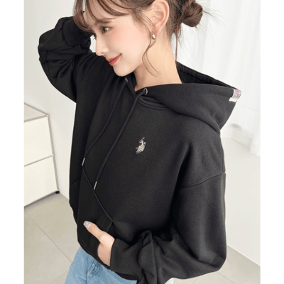 【 U.S. POLO ASSN 】經典刺繡短版連帽外套9