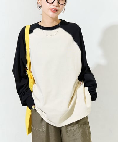 【 FREAK'S STORE 】USA棉撞色拉克蘭長袖T17