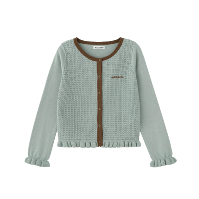 【 MILKFED. 】 FRILL KNIT CARDIGAN 撞色荷葉邊針織開襟衫1