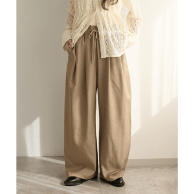 【apres jour clair】繭型抽繩休閒褲5