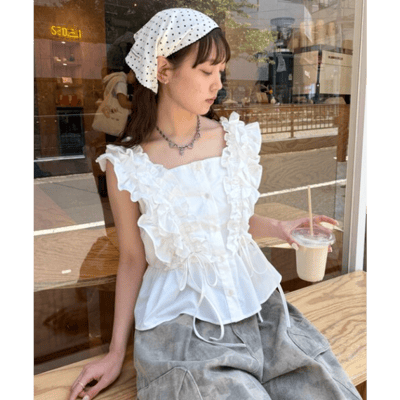 【 w closet 】法式短袖襯衫上衣4