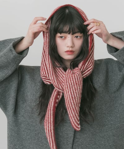 【 SMELLY 】26AW 條紋三角針織圍巾14
