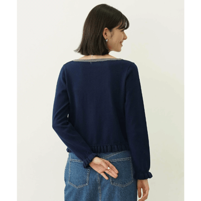 【 MILKFED. 】 FRILL KNIT CARDIGAN 撞色荷葉邊針織開襟衫11