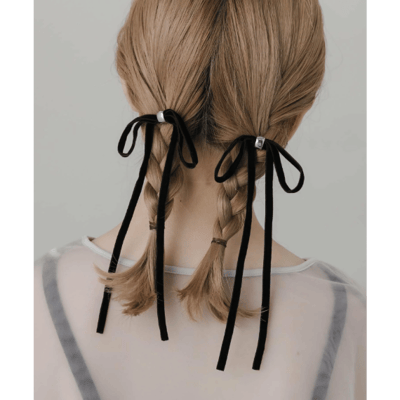 【 SMELLY 】WEB 與部分店舖限定 絲絨蝴蝶結髮夾組1