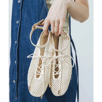 【 EVOL 】輕盈軟質網眼綁帶平底鞋6