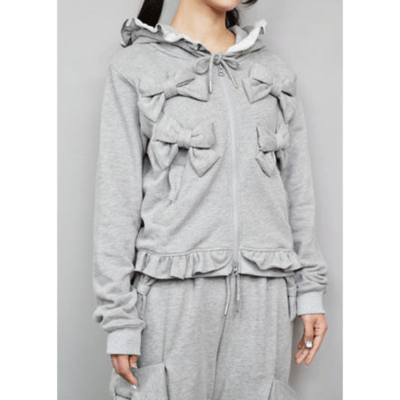 【Tie.Me 】ribbonful zip hoodie｜滿滿蝴蝶結拉鍊連帽外套5