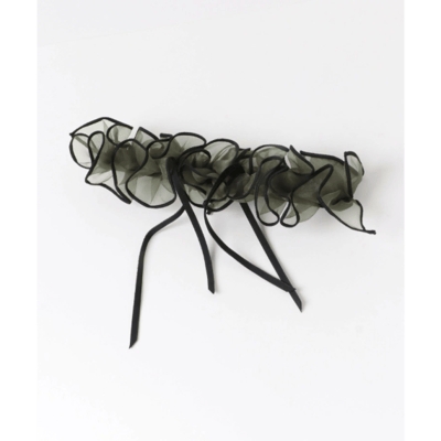 【日本DISCOAT】絲絨緞帶 x 透膚歐根紗 馬尾扣4