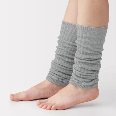 【日本MUJI 】保暖棉質 兩用保暖套（可當護腿套或手套，含羊毛成分）1