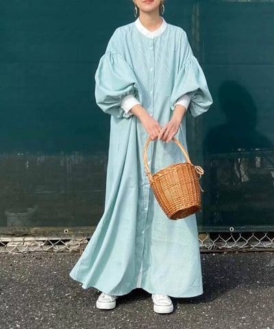 【CORNERS by KR 】大澎袖條紋襯衫連身裙6