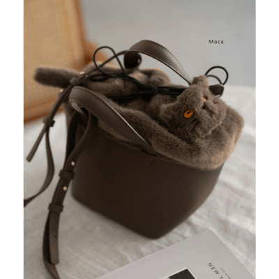 【Minetcuir 貓咪真皮托特包】6