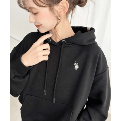 【 U.S. POLO ASSN 】經典刺繡短版連帽外套1
