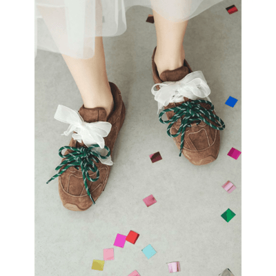 【MOHI】蕾絲緞帶球鞋1