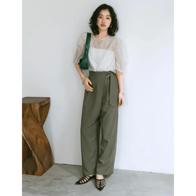 【 Re:EDIT 】透膚澎袖歐根紗上衣1