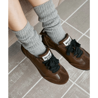 【 MARY QUANT 】麂皮感抓皺運動鞋1