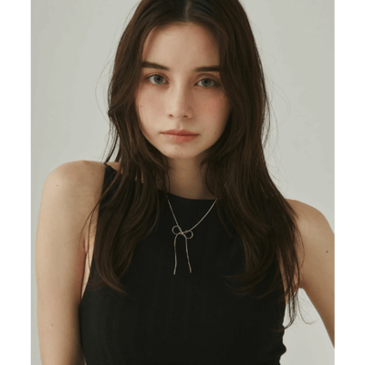 【 日本ciite 】抗敏醫療鋼簡約蝴蝶結項鍊5