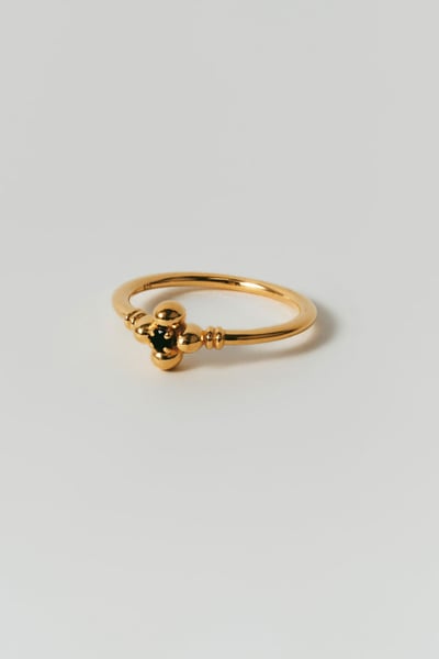 【 BRKUMO 】flower ring / 04 Onyx｜黑瑪瑙花朵戒指5