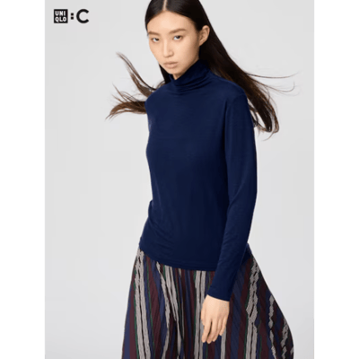 【日本UNIQLO感謝祭】極暖發熱衣喀什米爾混紡高領 T恤9