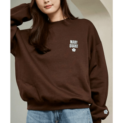 【 MARY QUANT × PUBLUX 】刷毛圓領 Logo 大學T2