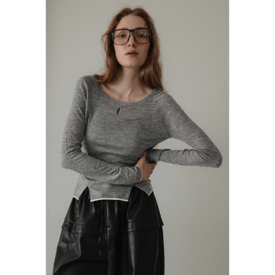 【 tento 】2Way Crewneck Knit Sweater｜前後2WAY透膚羊毛針織衫2