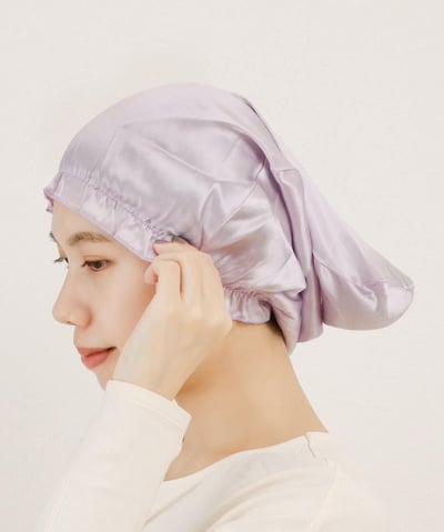 【日本 3COINS 】防摩擦絲綢睡帽 長款ロング2