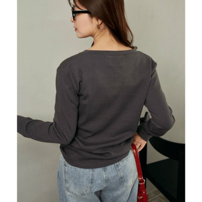 【 MARY QUANT × PUBLUX 】限定聯名羅紋亨利領長袖上衣4