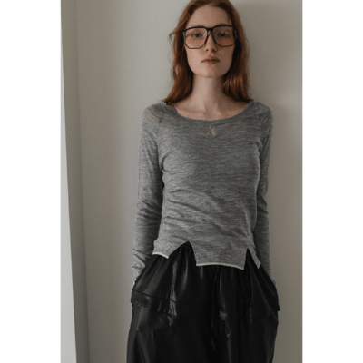 【 tento 】2Way Crewneck Knit Sweater｜前後2WAY透膚羊毛針織衫1